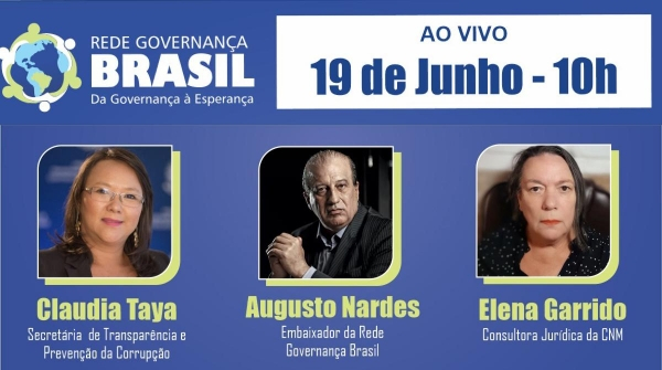 Rede de Governança fará web seminário nesta sexta-feira, 19