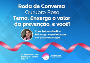 Roda de conversa sobre prevenção ao câncer de mama acontece nesta quinta, 21