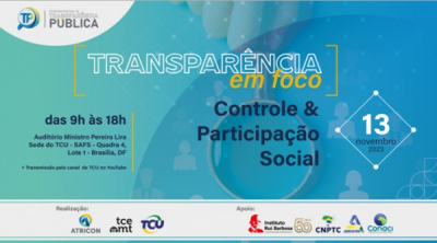 Tribunais de Contas promovem seminário para debater transparência pública no dia 13 de novembro